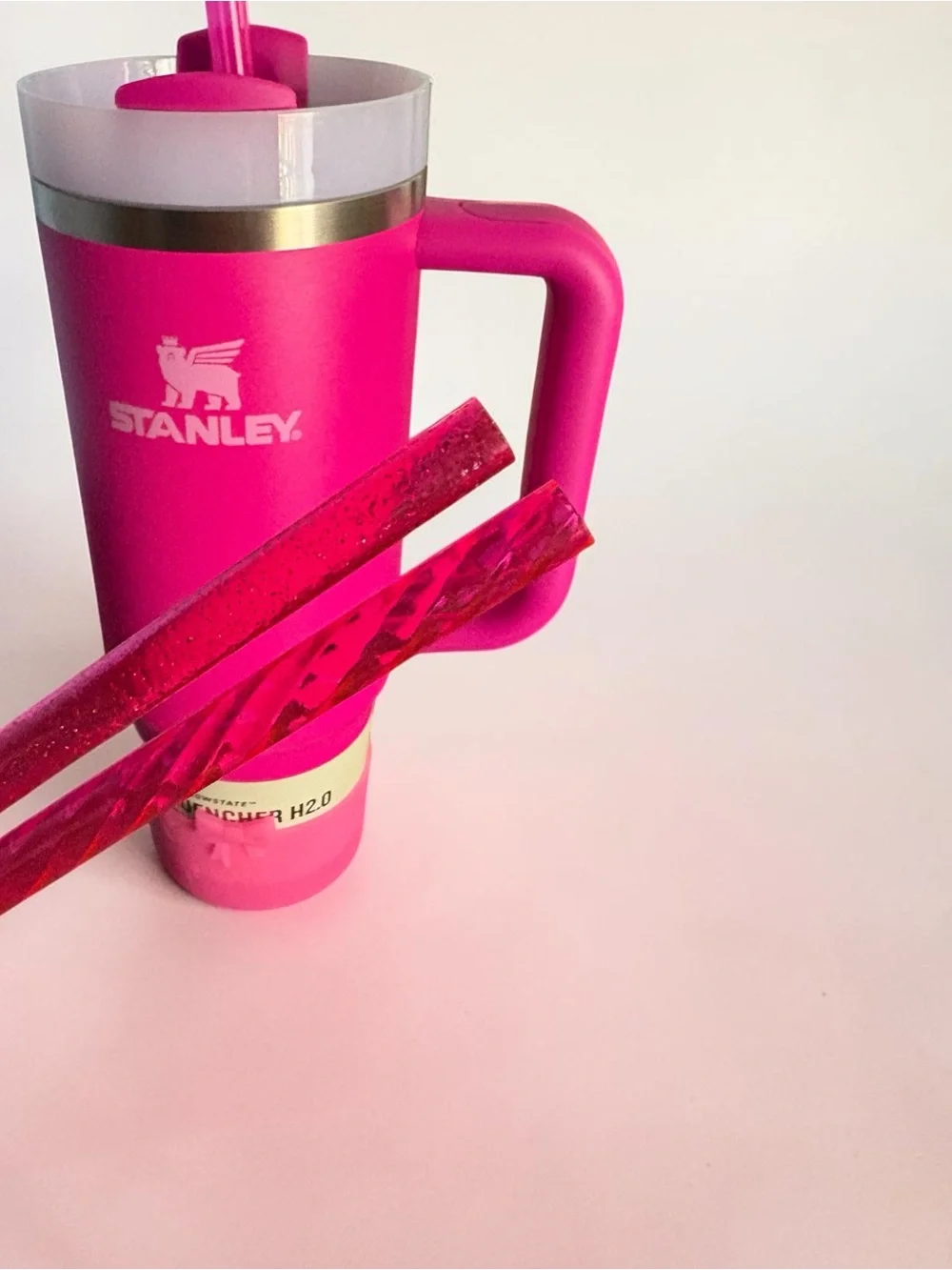 Stanley 30oz handle tumbler-BOOT & straw pack topper-ViOLET Blossom-HOT PiNK-NEW - Picture 5 of 10